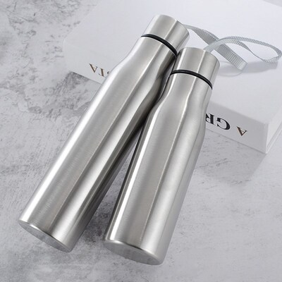 500ml/1000ml Stainless Steel Water Bottle with Handle Portab