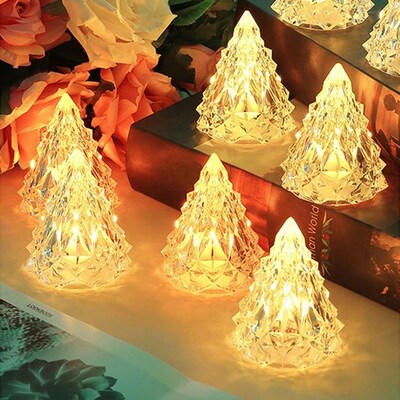3Pcs Christmas Decoration 16CM Luminous Christmas Tree