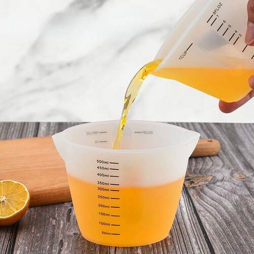 Silicone Measuring Cup With Clear Scale Food Grade Durable N
