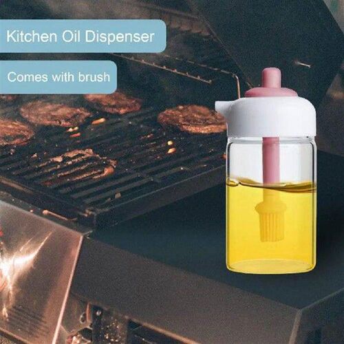 Vinegar Dispenser Silicone Oil Bottle with Brush