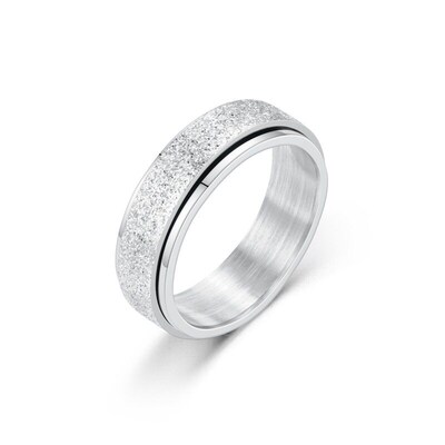 Titanium Steel Frosted Ring Rotatable Anti-anxiety Decompres