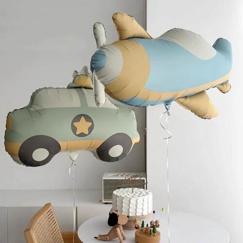 1pcs Cute Matte Balloon Rainbow Police Car Airplane Bear Bir