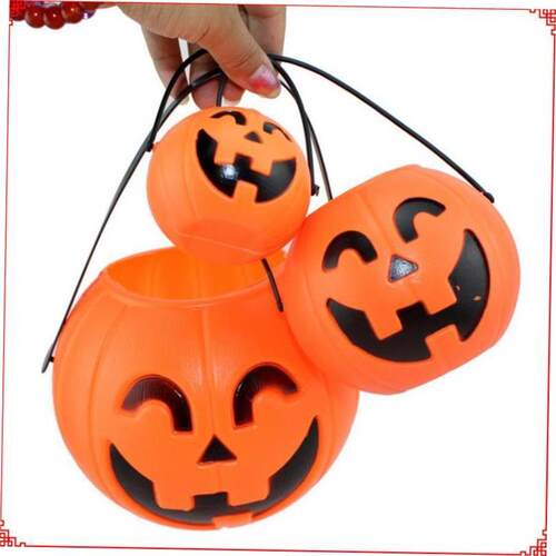 Halloween pumpkin bucket portable candy jar decoration props