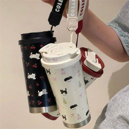 Portable Plastic Stainless Steel Water Bottle With Rope