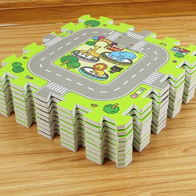 9pcs/Set Kids Carpet Playmat City Life Childrens Educationa