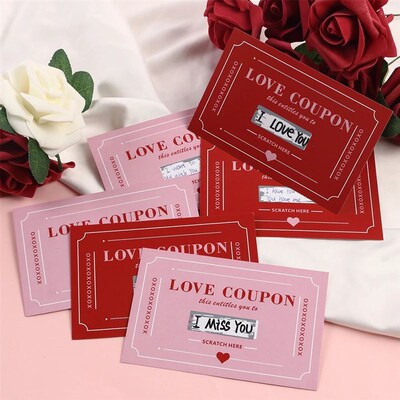 10Pcs/20Pcs Scratch-Off Love Coupons Couple Scratch Off Card
