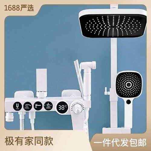 White Constant Temperature Shower Head Set Household All Cop
