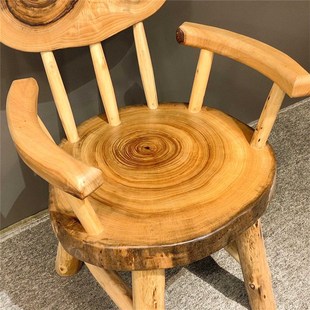 实木主人椅民宿茶台靠背椅单人香樟木沙发中式椅子带扶手家用客厅