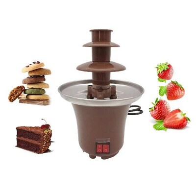 Compact Electirc Chocolate Fondue Fountain 3 Tiers Hotpot