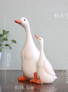花园摆件仿真母子鸭子树脂工艺品摆件庭院装饰微景观桌面公摆件