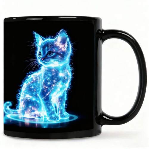 and sophisticated design, cute cat-themed ceramic mug coffee