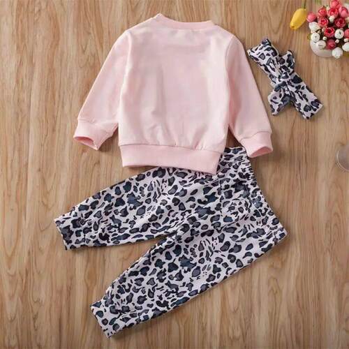 Citgeett Spring Newborn Baby Girl Long Sleeve Pink Top Leopa