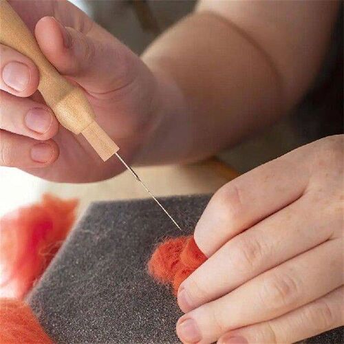 16 Pcs Felting Needle Tools Wooden Handle Kit Crafts Wool