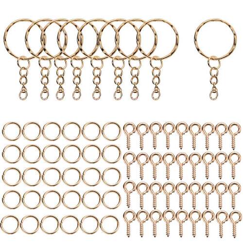 DIY Keychain Open Ring Materials Kit Iron Ring Goat Eye Key