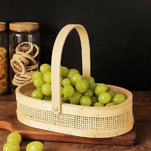 Nordic Rattan Basket Serving Tray Round Dessert Bread Plate