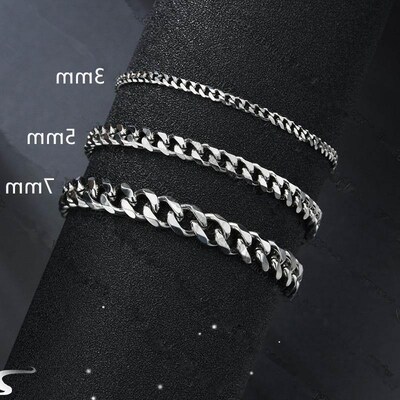 2024 New Trendy Cuban Chain Men Bracelet Classic Stainless