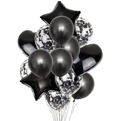 14Pcs/set Heart Star Foil Balloon Confetti Latex Balloons We