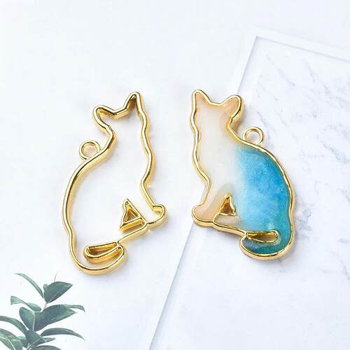 5pcs Cat Border Mold Resin Molds Silicone Geometric Hollow M