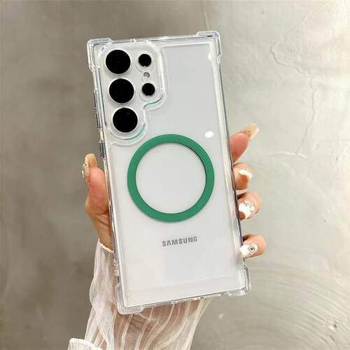 Transparent Armour Magnetic Case For  S25 S23 S24 Plus S21 S