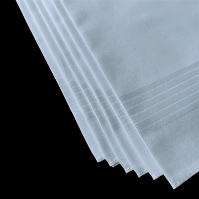 Thin feel Cotton 40cm pure white handkerchief. Business suit