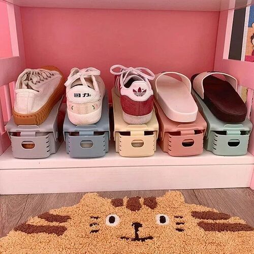 7 Pcs Minimalist Modern Shoe Rack Shoe Storage Rack Double-L
