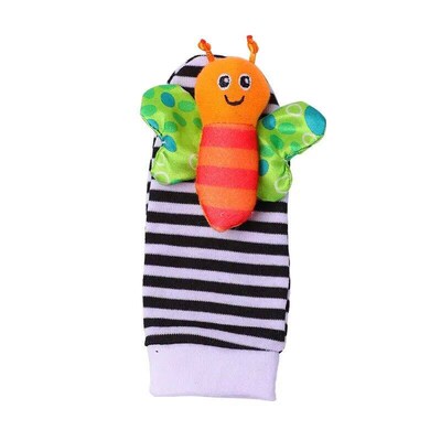 4Pcs Baby Toy 0-12 Months Baby Rattles Toys Animal Socks Wri