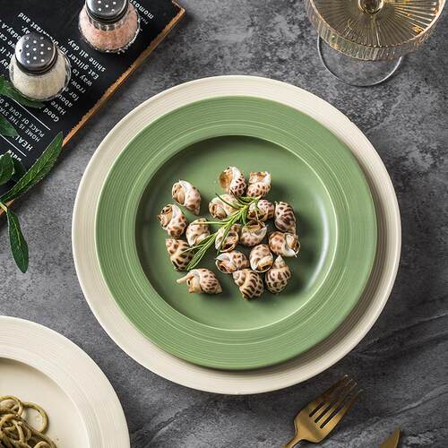 Spaghetti plate Color matte brushed Western food soup plate