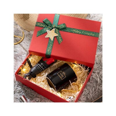 Christmas gift packaging box red empty paper boxes handbag