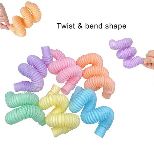 6Pcs Pop Tubes Fidget Sensory Toy Antisress Plastic Bellow S