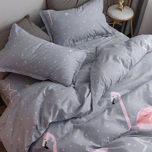 4pc bedsheet set flat sheet student bed cover single/double