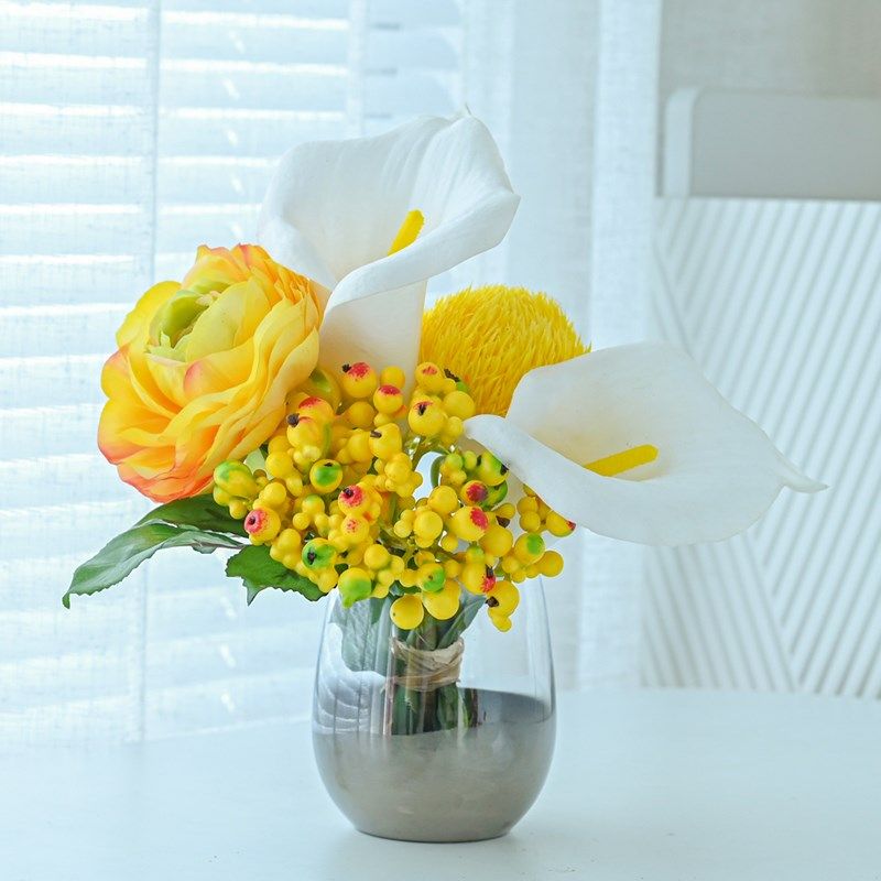 电视柜餐桌装饰花假花绢花摆设欧式玉兰花艺装摆件现代家居客厅,家居饰品,餐桌花艺,淘宝优惠券,粉丝福利购,淘宝优惠卷