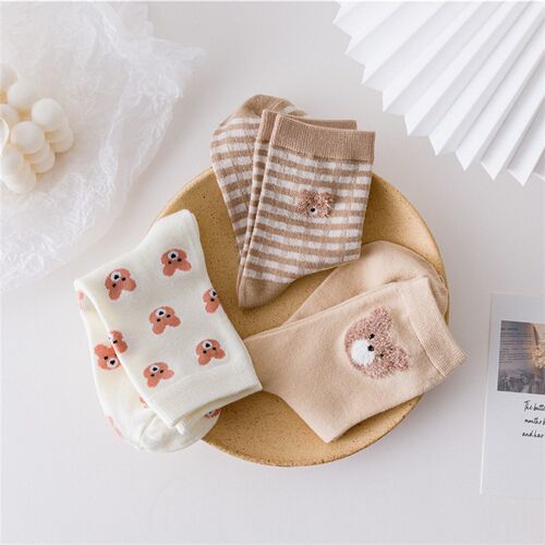 Spring, Autumn and Winter Womens Cotton Tie Socks Fashion B