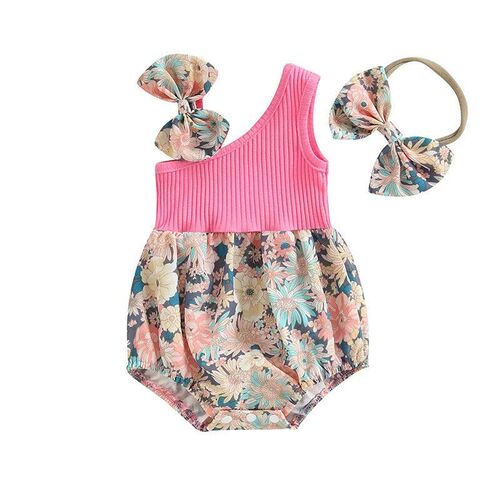 Newborn Infant Baby Girl Princess Rompers Floral Print One S