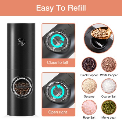 Automatic Electric Mill Pepper And Salt Grinder With LED Lig