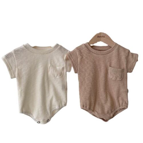 Ins Newborn Baby Summer Short-sleeved jumpsuit Simple Comfor