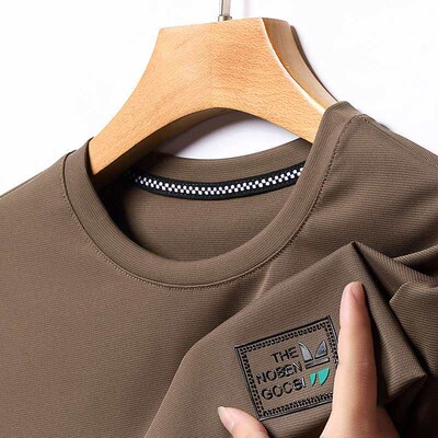 Waffles Short-sleeved Sweater Mens Summer New Fashion Casua