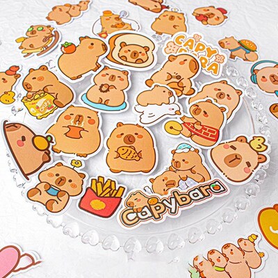 50Pcs Cute Cartoon Capybara Graffiti Stickers Creative Funny