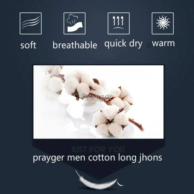 Men Cotton Thermal Underwear Sets Thermo Long Johns Winter C图片