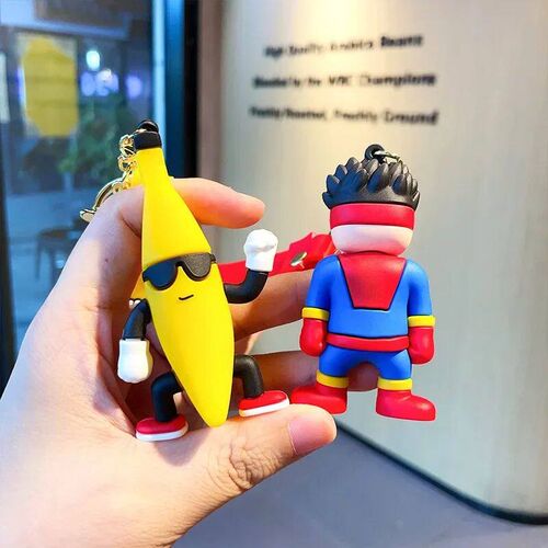 Game Stumble Guys Keychain Cute King Banana Person Figure Fu