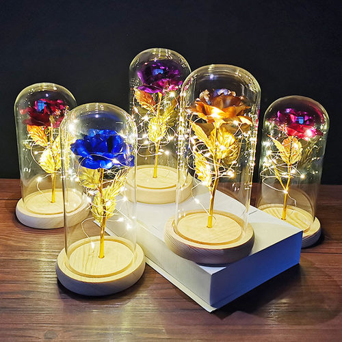 Valentines Day Gift for Girlfriend Eternal Rose LED Light Fo