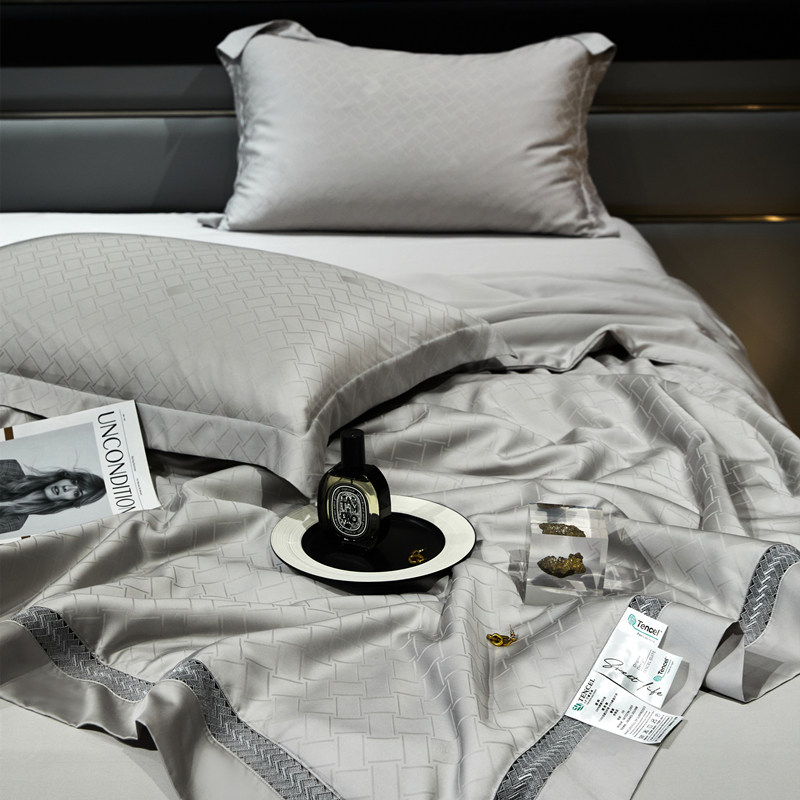 夏季200支天丝夏凉被四件蚕丝镂空单人可水洗凉感空调被薄被,床上用品,化纤被,淘宝优惠券,粉丝福利购,淘宝优惠卷