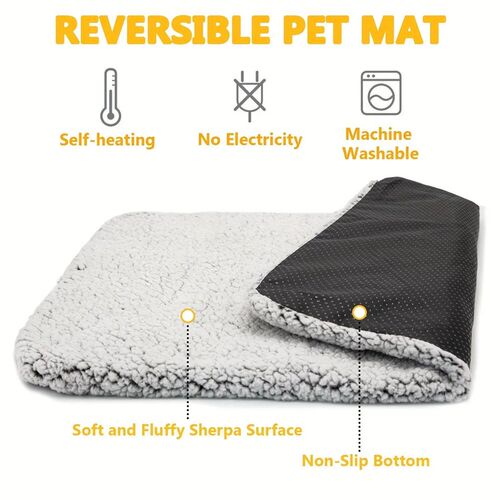 Winter Self-Heating Pet Pad Blanket for Dogs Cats, No Electr