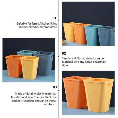Open Trash Can Practical Waste Storage Bin Rectangle Office
