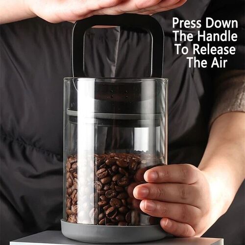 Coffee Beans Vacuum Sealed Tanks Kitchen Food Storage Clear