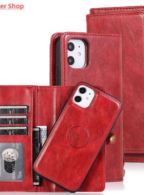 Flip Wallet Case For iPhone 1615 14 13 12 Mini  Leather Magn