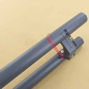 不锈钢马蹄脚有框玻璃门大门把手 现代斜脚办公室商业黑色大拉手