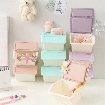 Desktop Storage Box Can Be Cleaned In 3 Colors Stackable