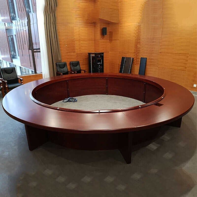 大型圆形会议桌层贴实木皮现代中式多人油漆会议桌办公桌椅,商业/办公家具,会议桌,淘宝优惠券,粉丝福利购,淘宝优惠卷