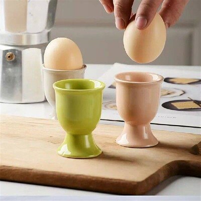 Candy Color Ceramic Egg Cup Breakfast Tool Eggs Supplies