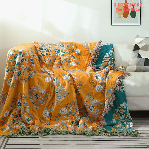 Bohemia Boho Cotton Blanket for Couch Sofa Cover All Season